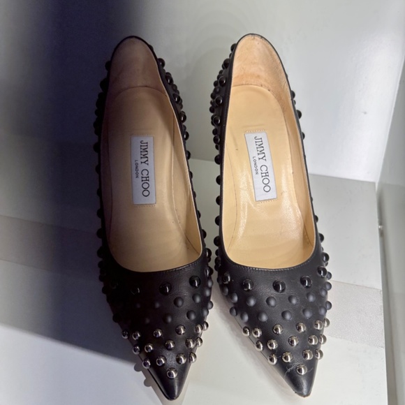 Jimmy Choo Black Studded Heel - Picture 3 of 5